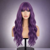 SILKORA 24 inch wavy full-head wig in Amethyst Violet, alternate front view on mannequin