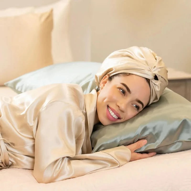 Silkora™ Classic Turban-Twist Bonnet 22-Momme Grade 6A Mulberry Silk