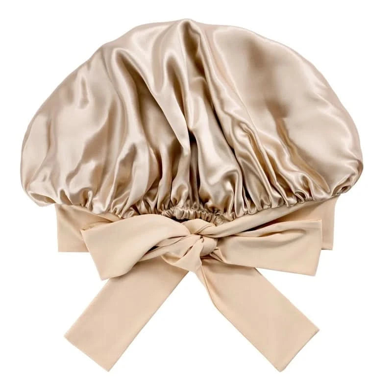 Gorro con lazo para el pelo Silkora™ Crown de seda de morera de 22 mommes y grado 6A