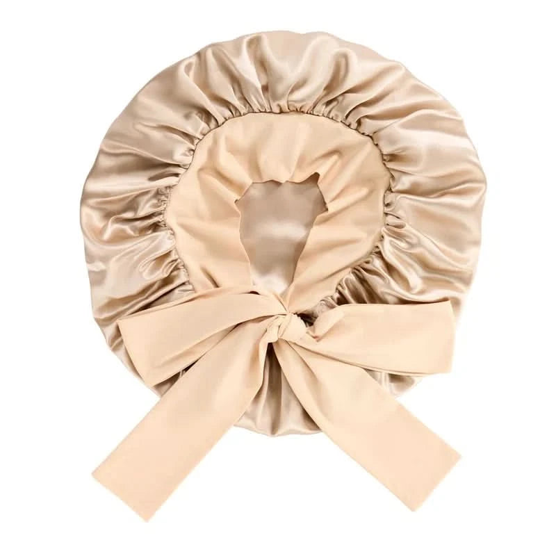 Gorro con lazo para el pelo Silkora™ Crown de seda de morera de 22 mommes y grado 6A